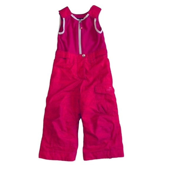 Jupa Ski Bibs Snow‎ Pants Polar Fleece Pink Grow System Size 2 - Picture 1 of 16